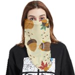 Leaves Foliage Acorns Barrel Face Covering Bandana (Triangle)