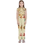 Leaves Foliage Acorns Barrel Kids  Sleeveless Ruffle Edge Band Collar Chiffon One Piece