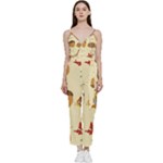 Leaves Foliage Acorns Barrel V-Neck Camisole Jumpsuit