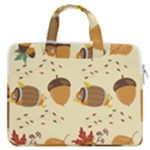 Leaves Foliage Acorns Barrel MacBook Pro 16  Double Pocket Laptop Bag 