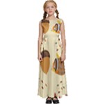 Leaves Foliage Acorns Barrel Kids  Satin Sleeveless Maxi Dress