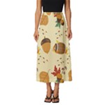 Leaves Foliage Acorns Barrel Classic Midi Chiffon Skirt