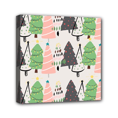 Christmas Trees Icons Mini Canvas 6  x 6  (Stretched) from ArtsNow.com