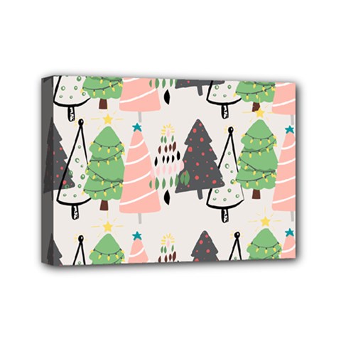 Christmas Trees Icons Mini Canvas 7  x 5  (Stretched) from ArtsNow.com