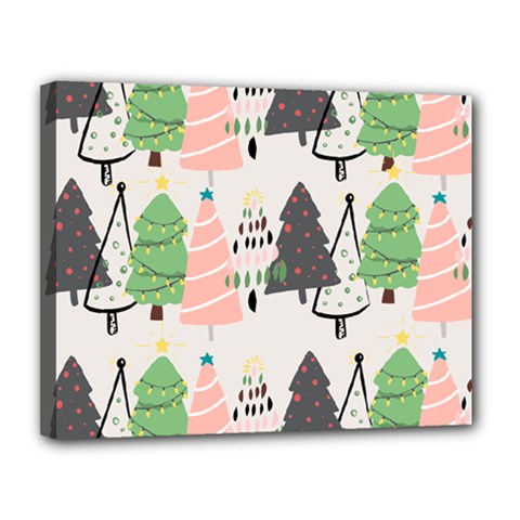 Christmas Trees Icons Canvas 14  x 11  (Stretched) from ArtsNow.com