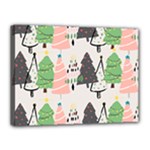 Christmas Trees Icons Canvas 16  x 12  (Stretched)