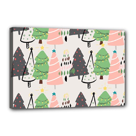 Christmas Trees Icons Canvas 18  x 12  (Stretched) from ArtsNow.com