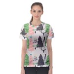 Christmas Trees Icons Women s Sport Mesh T-Shirt
