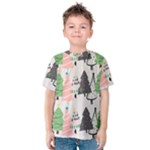 Christmas Trees Icons Kids  Cotton T-Shirt