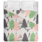 Christmas Trees Icons Duvet Cover Double Side (California King Size)