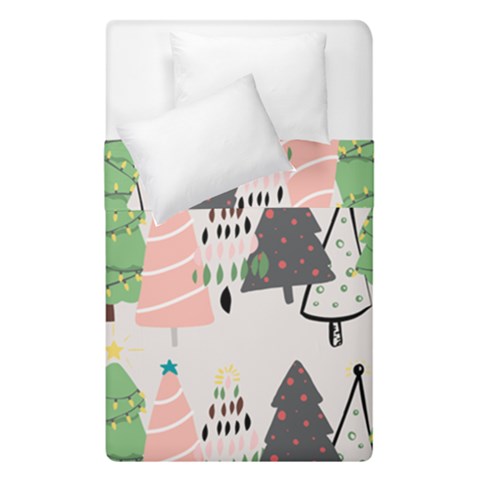 Christmas Trees Icons Duvet Cover Double Side (Single Size) from ArtsNow.com