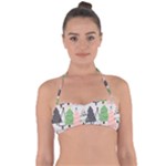Christmas Trees Icons Tie Back Bikini Top