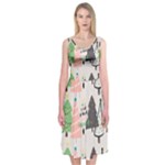 Christmas Trees Icons Midi Sleeveless Dress