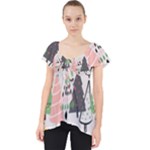 Christmas Trees Icons Lace Front Dolly Top