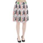 Christmas Trees Icons Pleated Skirt