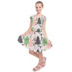 Christmas Trees Icons Kids  Short Sleeve Dress