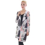 Christmas Trees Icons Hooded Pocket Cardigan