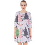 Christmas Trees Icons Smock Dress