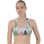 Christmas Trees Icons Criss Cross Racerback Sports Bra