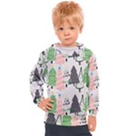 Christmas Trees Icons Kids  Hooded Pullover