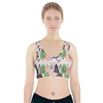 Christmas Trees Icons Sports Bra With Pocket