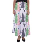 Christmas Trees Icons Flared Maxi Skirt