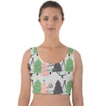 Christmas Trees Icons Velvet Crop Top