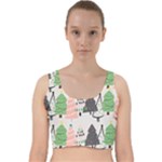 Christmas Trees Icons Velvet Racer Back Crop Top