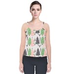 Christmas Trees Icons Velvet Spaghetti Strap Top