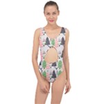 Christmas Trees Icons Center Cut Out Swimsuit