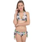 Christmas Trees Icons Tie It Up Bikini Set