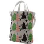 Christmas Trees Icons Canvas Messenger Bag
