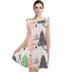 Christmas Trees Icons Tie Up Tunic Dress