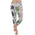 Christmas Trees Icons Lightweight Velour Capri Yoga Leggings