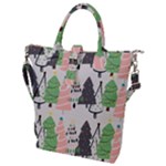 Christmas Trees Icons Buckle Top Tote Bag