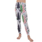 Christmas Trees Icons Kids  Lightweight Velour Leggings
