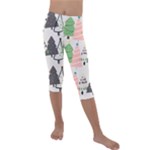 Christmas Trees Icons Kids  Lightweight Velour Capri Leggings 