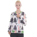 Christmas Trees Icons Casual Zip Up Jacket