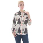 Christmas Trees Icons Women s Long Sleeve Pocket Shirt