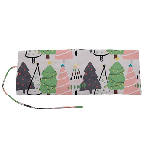Christmas Trees Icons Roll Up Canvas Pencil Holder (S) from ArtsNow.com