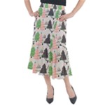 Christmas Trees Icons Midi Mermaid Skirt