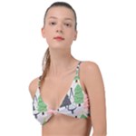 Christmas Trees Icons Knot Up Bikini Top