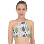 Christmas Trees Icons Halter Bikini Top