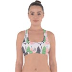 Christmas Trees Icons Cross Back Hipster Bikini Top 