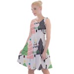 Christmas Trees Icons Knee Length Skater Dress