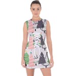 Christmas Trees Icons Lace Up Front Bodycon Dress