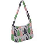Christmas Trees Icons Zip Up Shoulder Bag