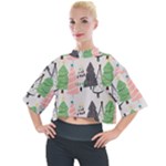 Christmas Trees Icons Mock Neck T-Shirt