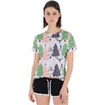 Christmas Trees Icons Open Back Sport T-Shirt