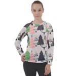Christmas Trees Icons Women s Long Sleeve Raglan T-Shirt